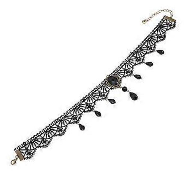 Kristallspets Choker Gotisk Choker Halsband Halssmycke för Kvinnor Spetshalsband