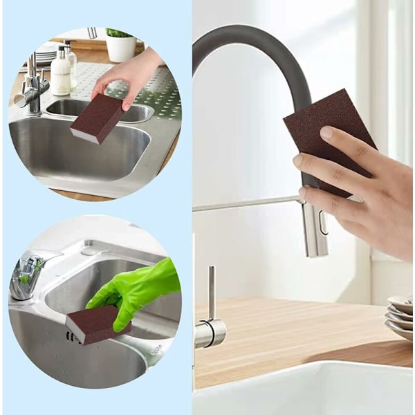 8 kappaletta Emery Magic Sponge Carborundum Brush Carborundum Magic Sponge Emery Sand Sponge kotiisi, kylpyammeeseen, huonekaluihin, ikkunanpuitteisiin ja keittiön altaisiin (10 cm)