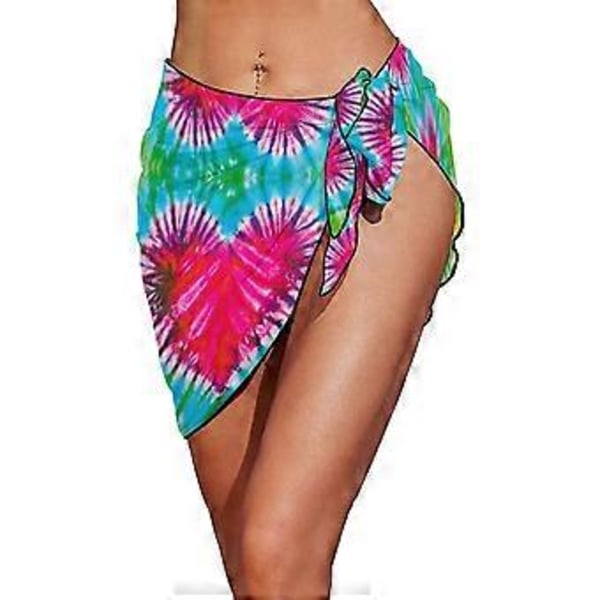 Dam Baddräkt Klänning Strandkläder Sjal Semester Bikinis Omlott Blommönstrad Baddräkt Solskydd Kort Transparent Kjol färg M color