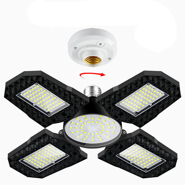 Taklampe, 120W ​​6000K Justerbar 4+1 Panel Deformerbar Garasje