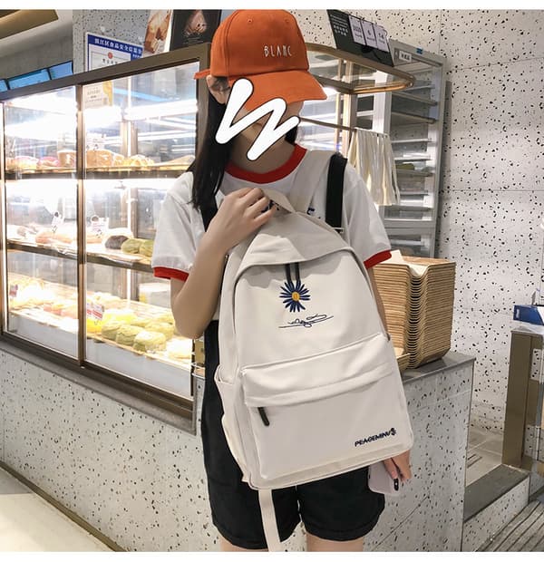 Ryggsäck Stor Kapacitet Axelväska Casual Mode - Beige