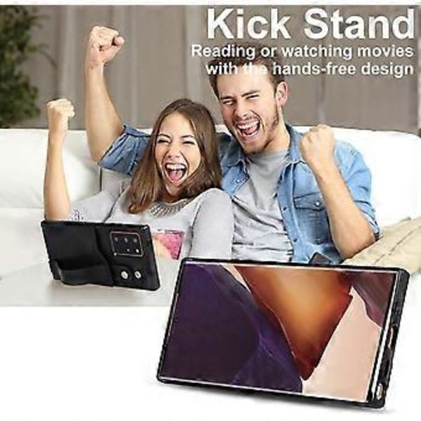 Designet til Samsung Galaxy Note 20 5G Wallet Case med justerbar håndledsrem, støttefod, PU-læder, kreditkortholder, stødsikker, hybrid, robust beskyttelse