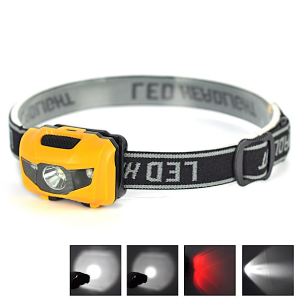 1pc Kraftfull LED-pannlampa, batteridriven LED-pannlampa 4 ljuslägen