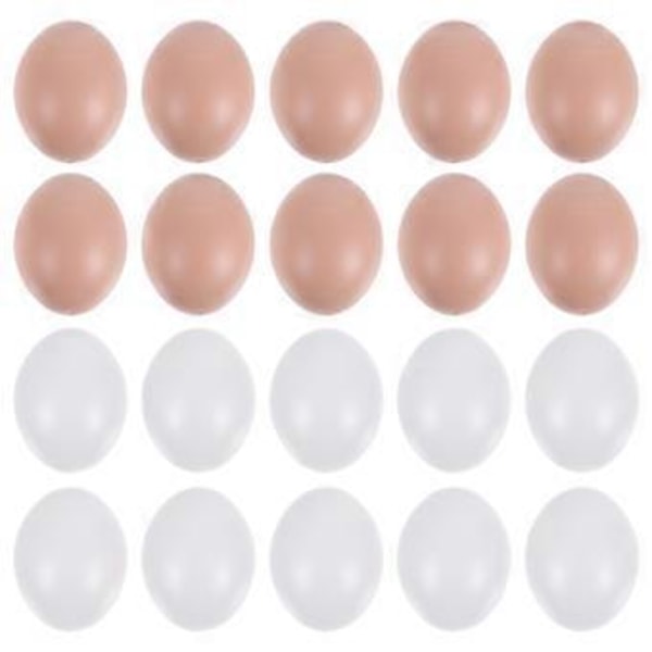 60 stk. 2 poser Små Livaktige Simulerte Egg Nydelige Plastformdekorasjoner