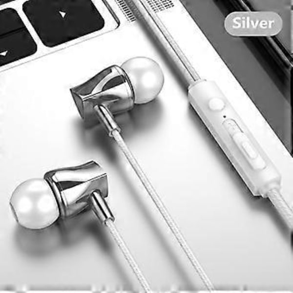 3,5 mm Mobiltelefon In-ear Trådbunden Subwoofer Med Mikrofon Justering Trådbundet Headset För