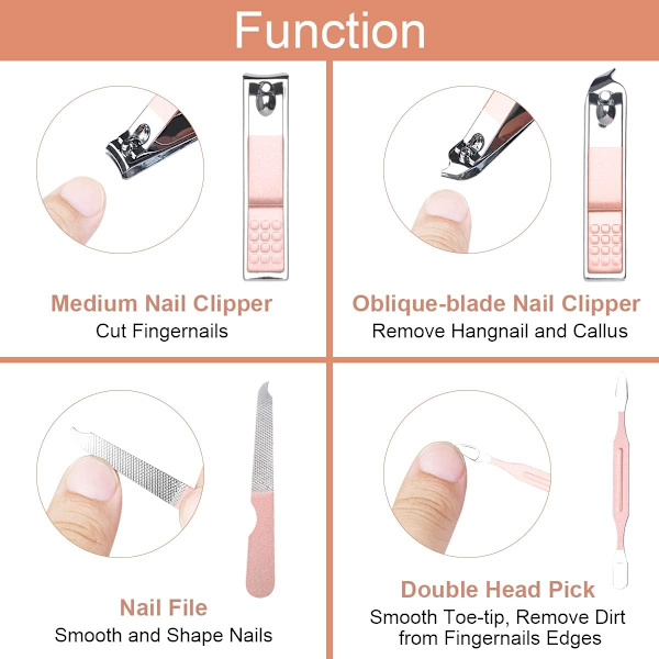 (Rose Glod) Manikyr Pedikyr Kit, 10 st Manikyr Pedikyr Kit Pr