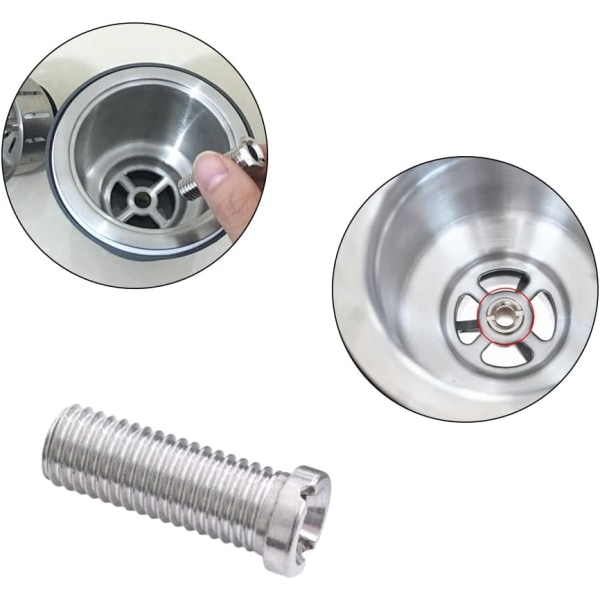 4 stk hule skrue for silventiler vask kurv skruer rustfritt stål hul skrue 45mm vask kurv hul skrue for kurv siler for avløpsventil kjøkkenvask