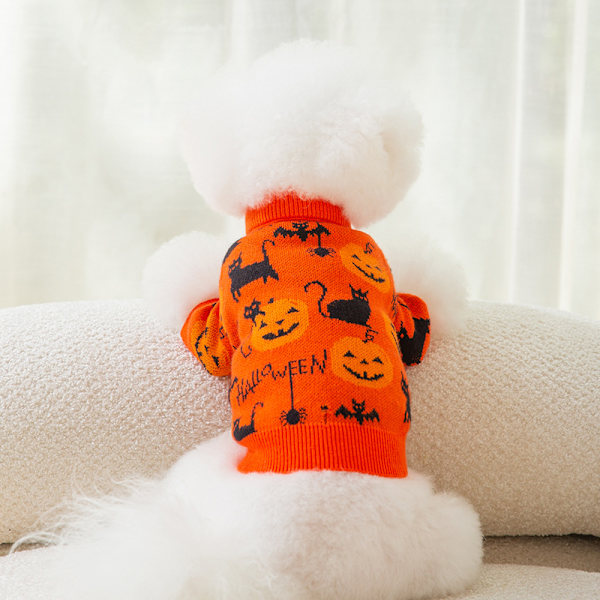 Hund Halloween Kostumer Græskar Kæledyr Sweatre Sjove Hvalp Kat Strikw