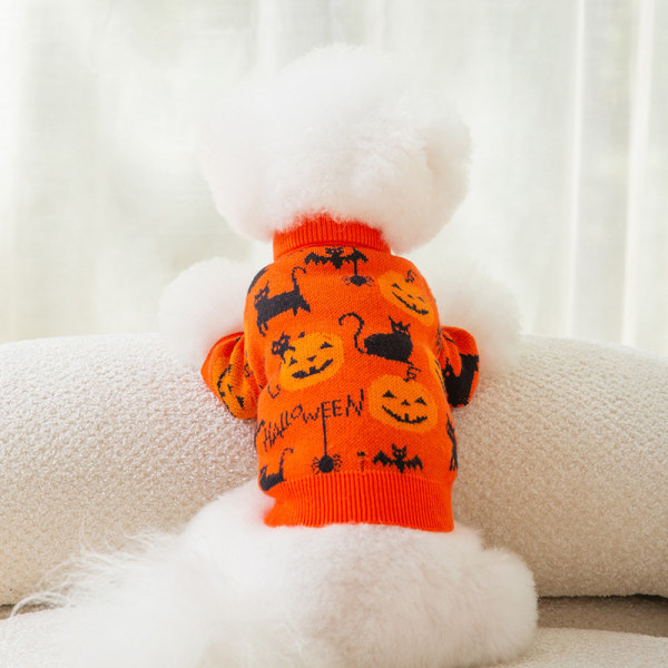 Hund Halloween Kostymer Pumpa Pet Tröjor Rolig Puppy Cat Stickw