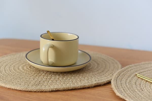 Isoleret vævet hamp reb måtte bordskåner kaffe måtte coaster 18cm