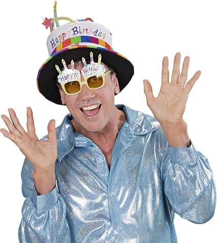 Gratulerer med dagen-briller, bursdagsfestbriller i én størrelse