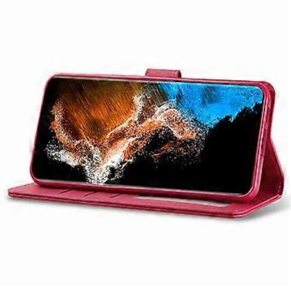 LC.IMEEKE Etui til Samsung Galaxy S24+ Kalveskindsstruktur Læder Stand Telefon Beskyttelsescover Style D