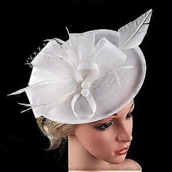 Hodebånd Blomst Mesh Hårbånd Pillbox Hatt Hårbøyle Cocktail Teselskap Hodeplagg Pinkhvit white