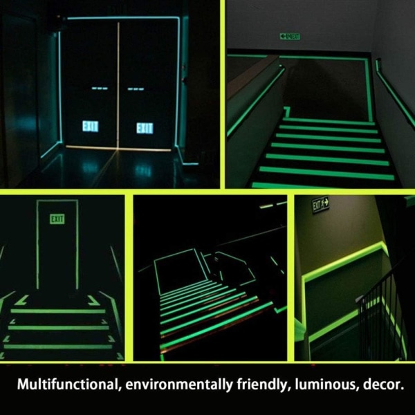 10Mx2CM Fluorescerande Självhäftande Tejp, Självlysande Tejp, Glöd i Mörkret Tejp