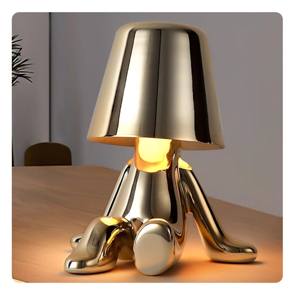 Liten Gyllene Man Led Bordlampor Touch Control Dimbar Lampa Bar