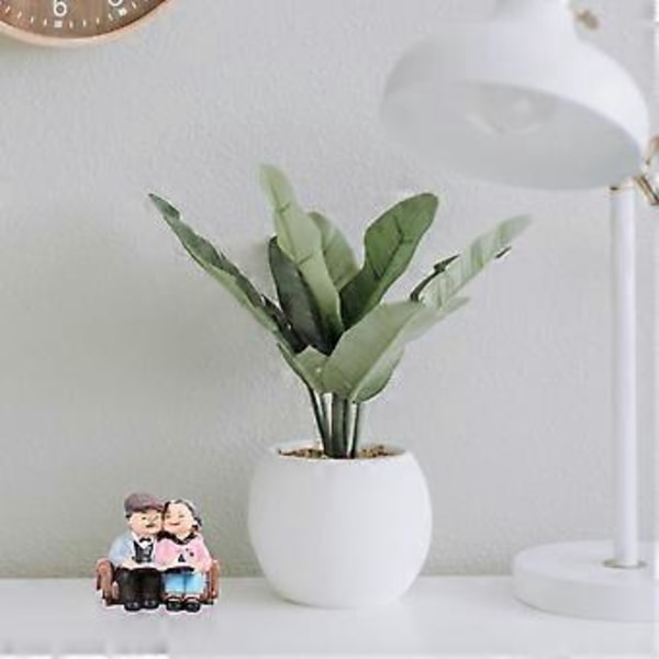 Kreative Bedsteforældre Elsker Figurer Par Miniature Ornamenter Resin Håndværk