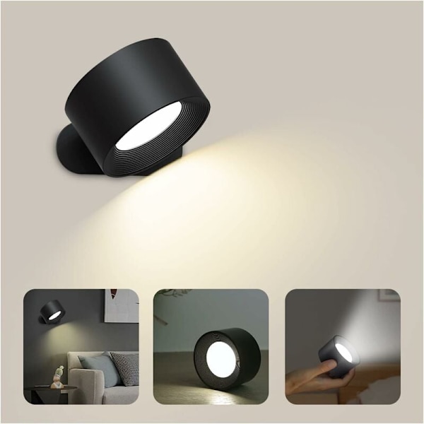 Indoor Wall Light, Touch LED Wall Light with USB Charging Port To