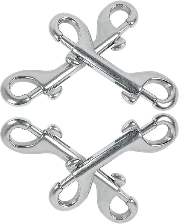 4 Stycken Silver Karbinhake Dubbel Bult Dubbel Ändklämma Krok Bult