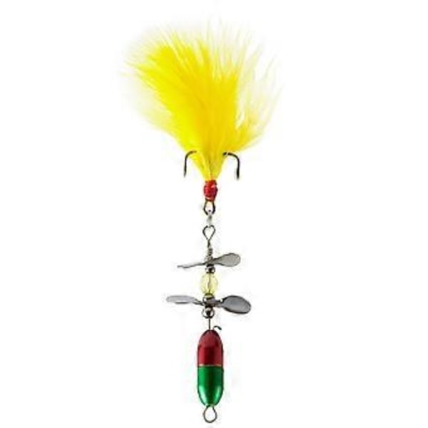 9g Propeller Wobbler Fiskedrag Fiskebeten Konstgjorda Beten med Fjäder & Krok Roterande Spinner Paljetter red and green pendan