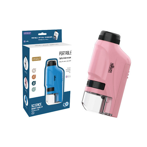 Bärbart Mini Mikroskop Leksak för Barn - Rosa