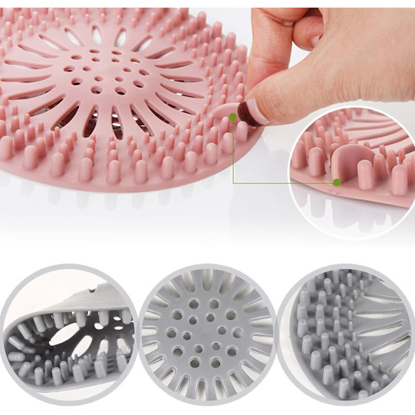 Silikon Håravlopp, 4-pack Silikondräneringsavlopp