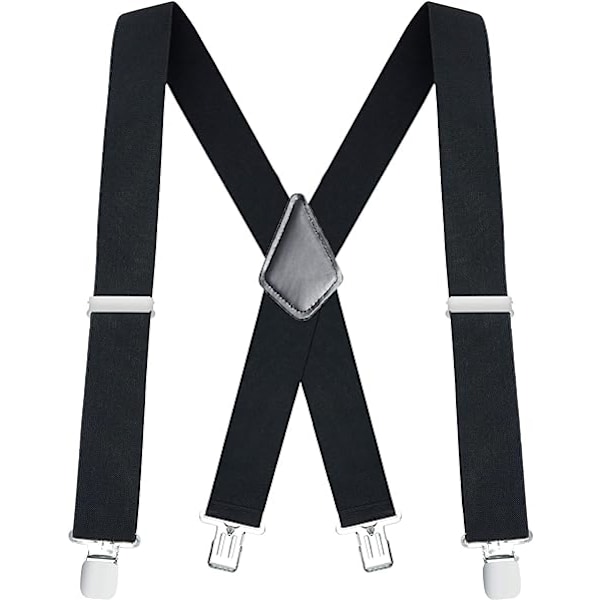 Svarta-Mode Ultrastarka Justerbara Elastiska Hängslen 120cmx5