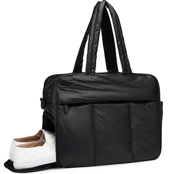 Svart, Tote bag, tørr og våt separasjon, bærbar reiseveske, stor