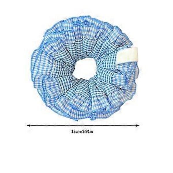 Æstetiske Scrunchies Elastisk Flerlags Blonde Hårreb Bryllupsfest Strand Hovedbeklædning Store Knolde Hårelastik Ternet Scrunchy Sort Black