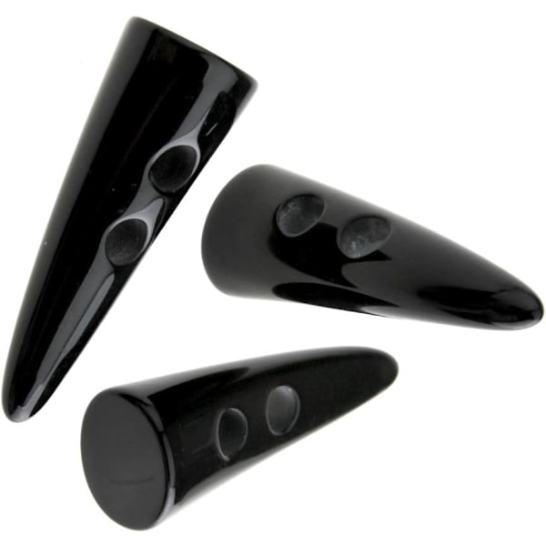 10 stk Store Horn Imitation Tand Toggle Knapper - Sort - Kompatibel