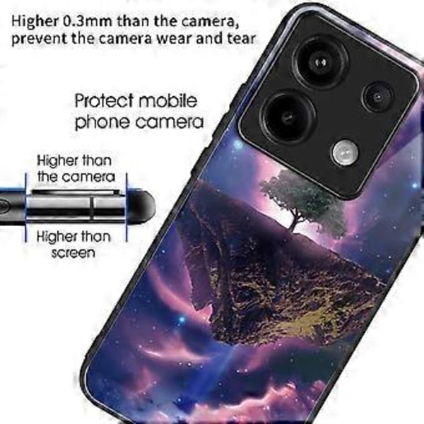 Skal för Xiaomi Redmi Note 13 Pro 5G/Poco X6 5G Härdat Glas+TPU Mönstertryck Baksida Telefonskydd Style D