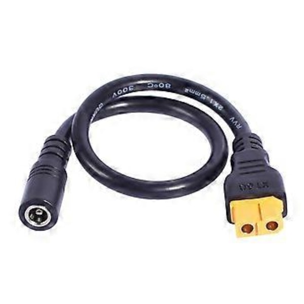 Plugs And Play XT60 til DC5.5x2.1mm/DC5.5x2.5mm Ladekabel til Solpanel og FPV Skærme Strømforsyningsledning 5.5x2.5mm female