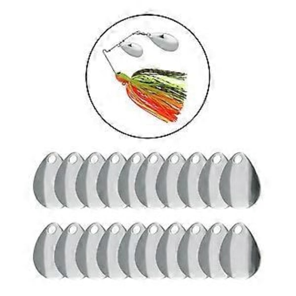 Fiskeskje Spinner - Spinner Fiskeskjeer for Slukfremstilling Fiskeutstyr DIY Fisketilbehør 20 stk. (SølvB) Silver B