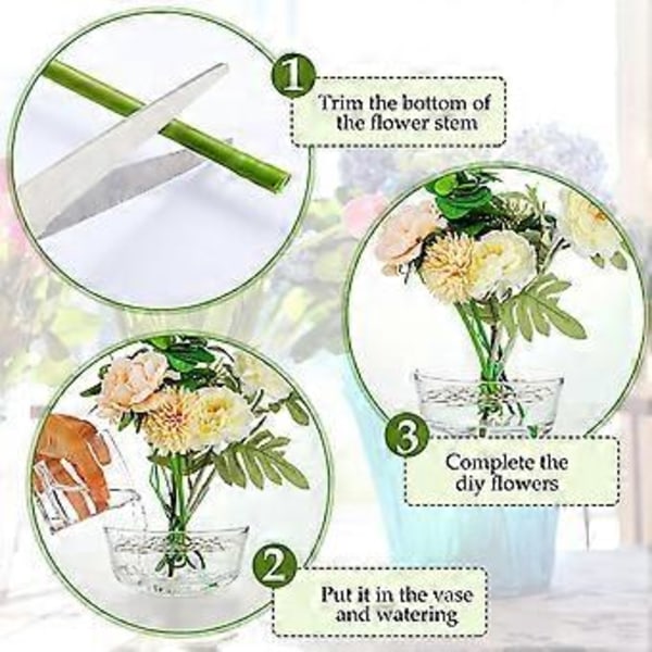 Blomsterarrangemang Rostfritt Stål Hjälpmedel Håller Växterna i Vasen i Ordning för Odling Jordgubbsblomma Silver 3pcs Set