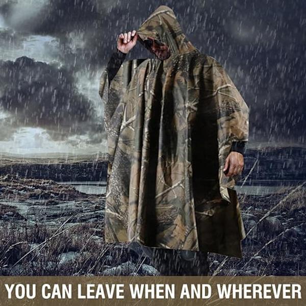 Vaahteranlehden naamiointiväri, vedenpitävä poncho huppu 140 * 200cm,