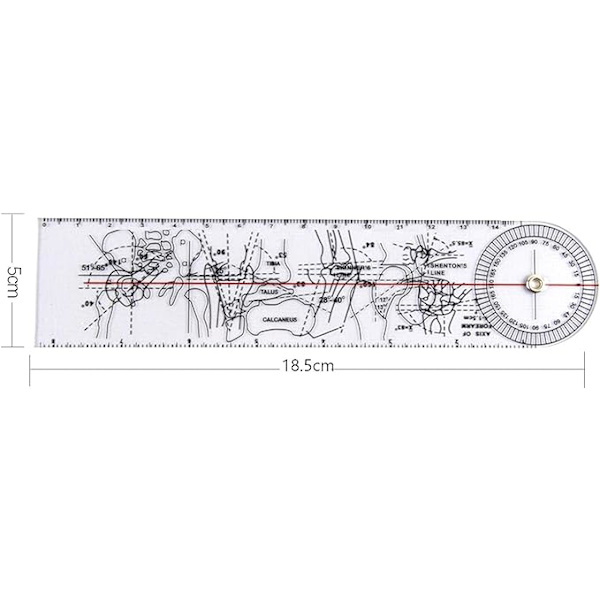 Ortopedisk linjal 20cm Goniometer Vinkel Medicinsk Linjal Led Ortopedi Verktyg Instrument Gradmätar