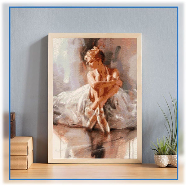 Diamantmålning komplett kit - Balettdansare vilar - 30x40 cm