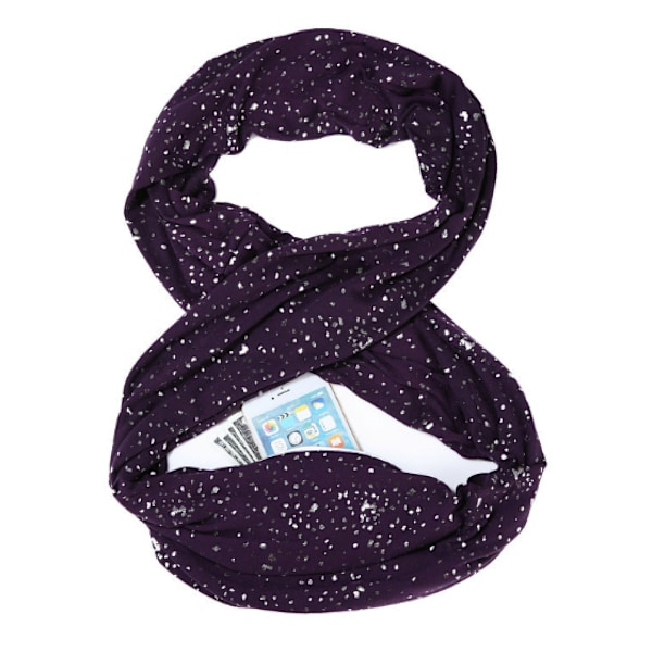 1 setti hopeanvärisiä pisteitä syvän violetin, kaunis ja kiiltävä huivi, väri