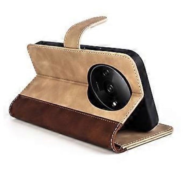Til Xiaomi Redmi A3/Poco C61 4G Wallet Case PU Læder Farvesplejsning Stødsikkert Telefoncover Style C
