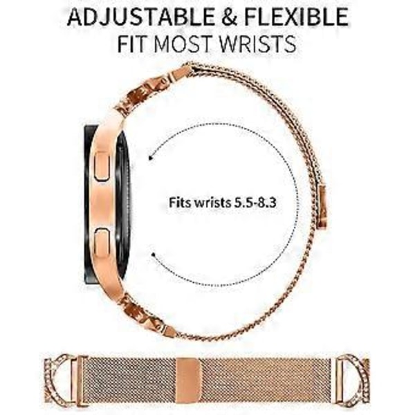 Klockarmband för Garmin Vivomove Sport/Venu 2 Plus Milanesisk Metallrem med Strassdekor