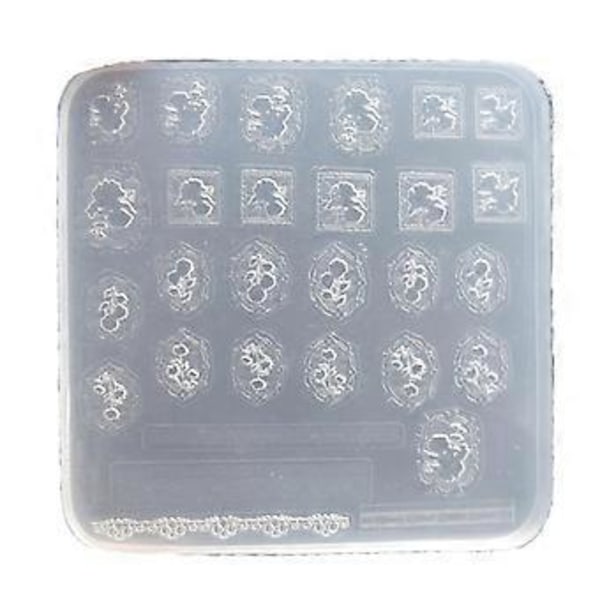 Vacker Nagelkonst Silikonform Blandade Designer Nagelkonstverktyg Skulpteringsform för Manikyr Professionell Nageltillbehör 6