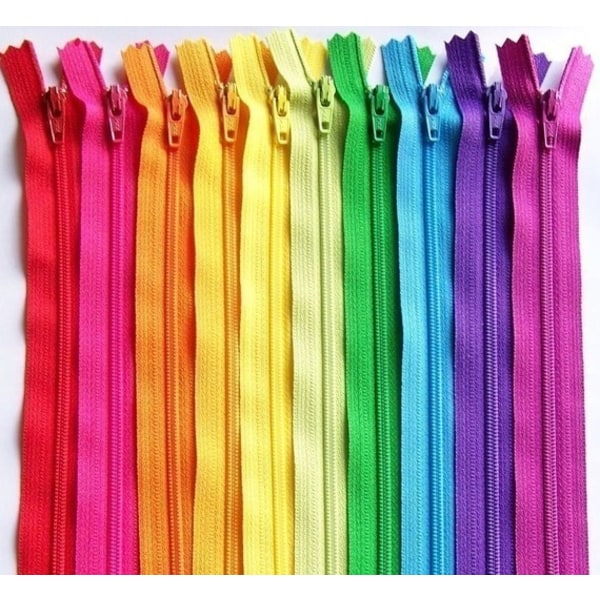 Dragkedjor 50 st 8,85 tum*1 tum Blandade Nylon Spiral Dragkedjor Slumpmässiga