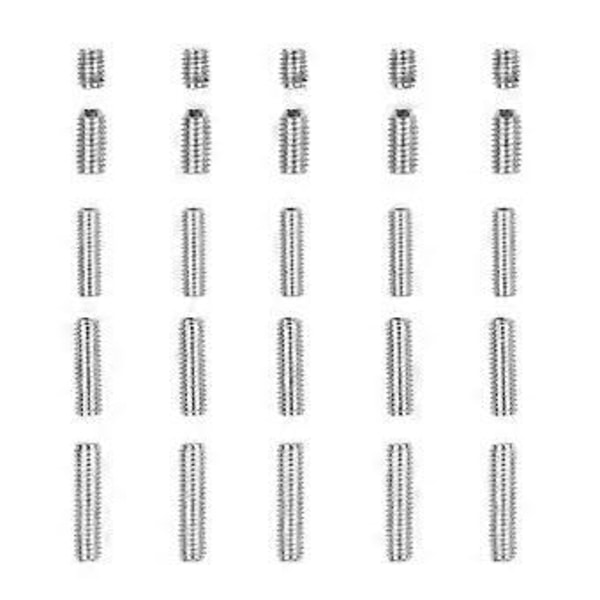 25 stk. Højdejustering Elektrisk Basguitar Bro Saddles Sekskantskruer Tremolo Bro Hex Skruer til Tremolo Elektrisk Guitar Bas (M3x12mm/M3x10mm