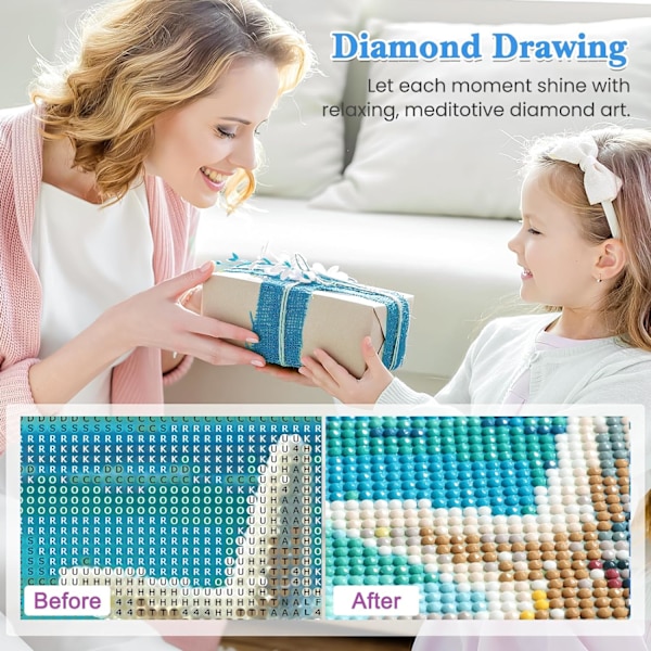 1 st komplett 5D diamantmålningssats, strand och hav, DIY Diam