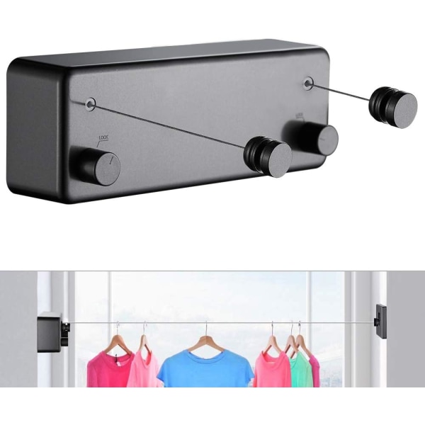 Invändig och utvändig infällbar klädstreck - robust, 5,2 meter st