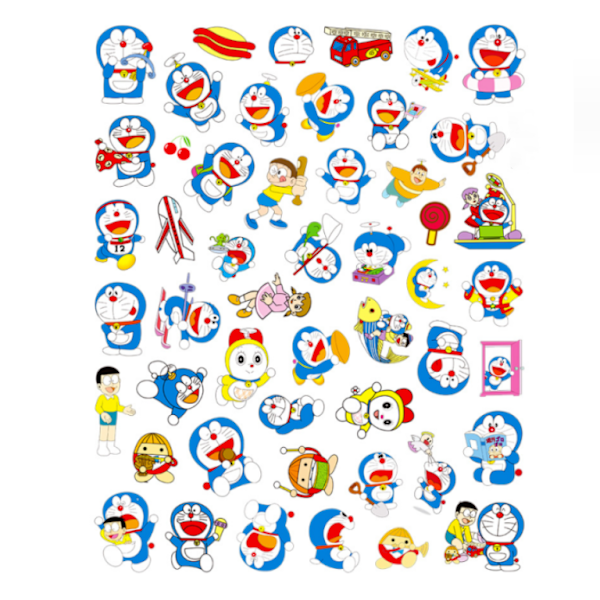 50 Doraemon-animetarraa, vedenpitävä tarra rullalautaan