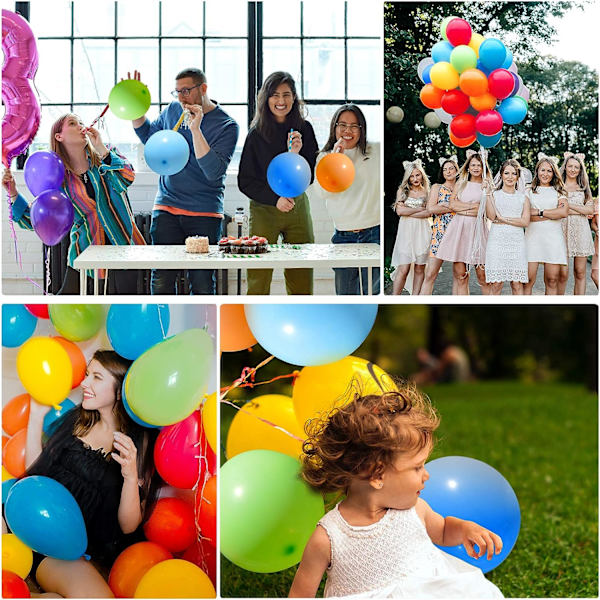 100 st partyballonger, 5 tum premium assorterade färgglada ballonger