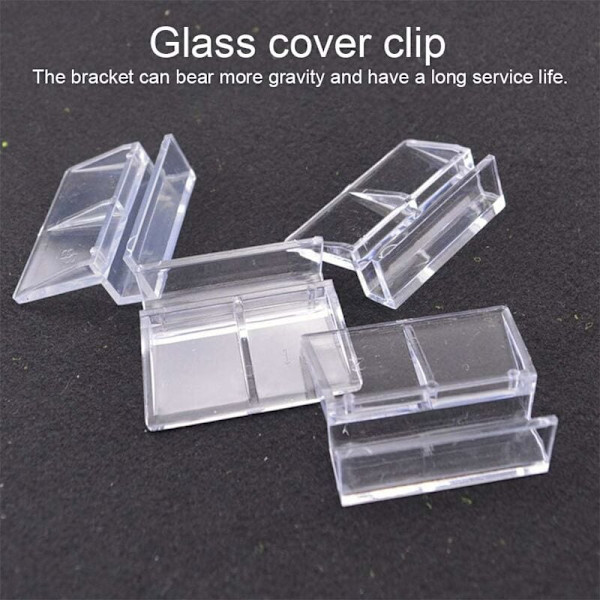 Plastclips för akvarielucka, 10 mm klara glas skyddsklips
