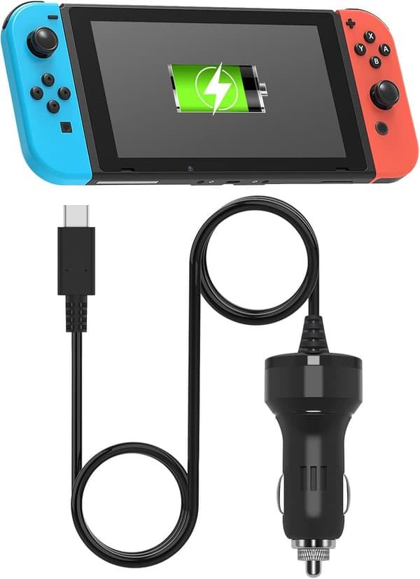 (1,8 m) Biloplader Kompatibel med Nintendo Switch og Lite Version
