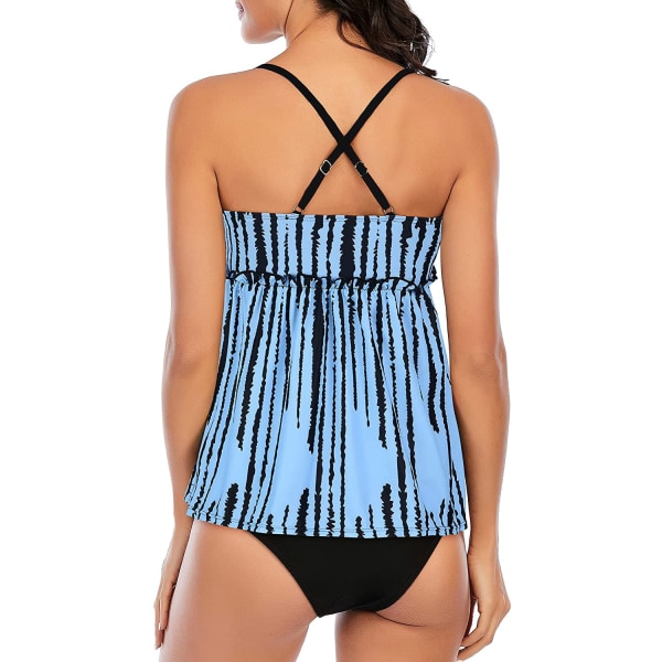 Todelt badedrakt for kvinner, plus size topper med shorts, badedrakt for damer