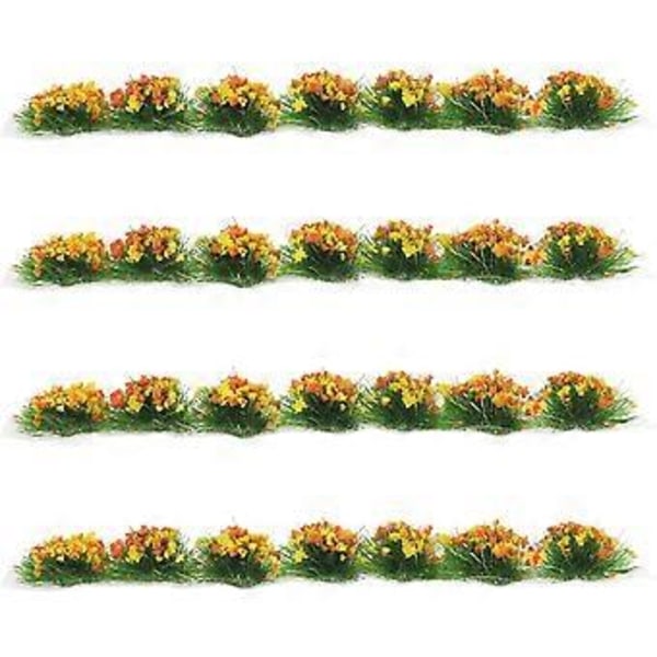 4 stk. Simulationsblomsterklynge Miniature Blomster Græsklynge Miniature Statisk Landskabsmodel